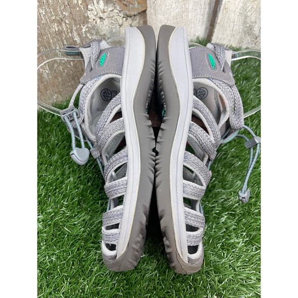 Keen Whisper Medium Grey-Peacock Green Sandals Women's 11 - Picture 8 of 8